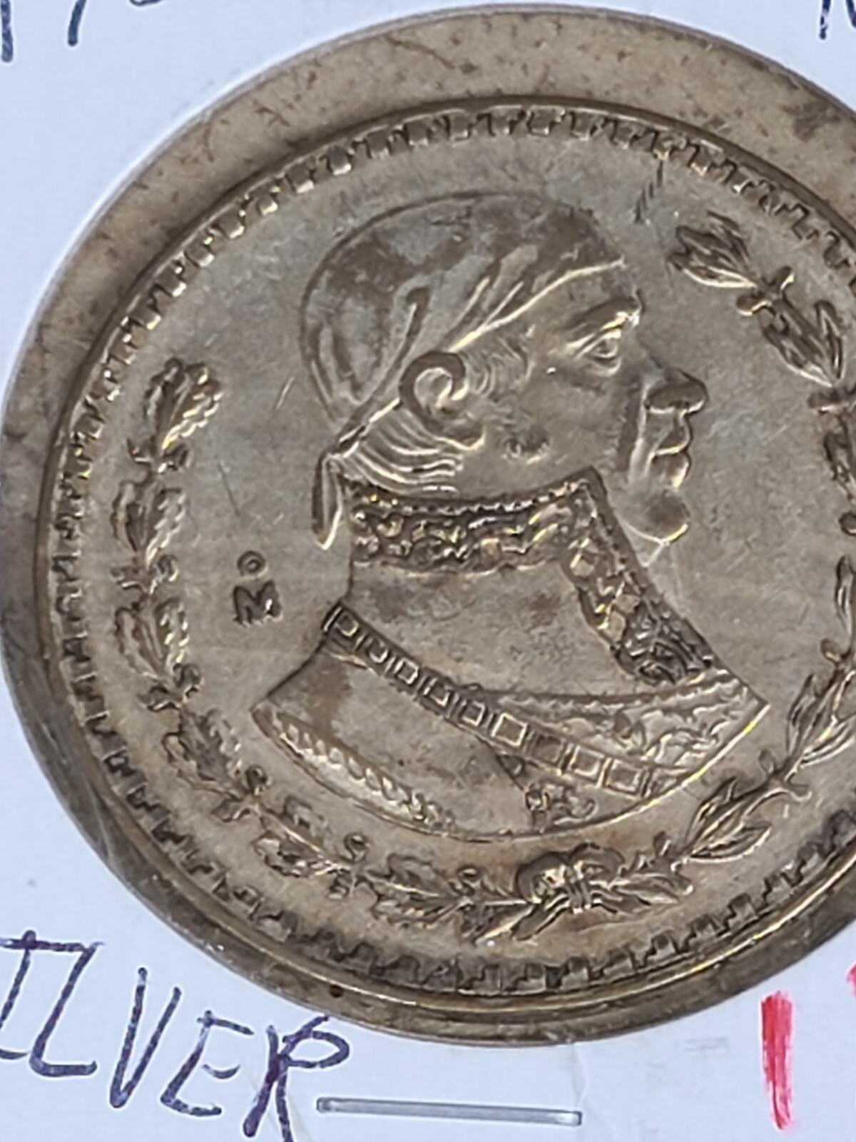 1958 MEXICO UN 1 PESO, JOSE MORELOS, SILVER "MEXICAN SILVER DOLLAR"
