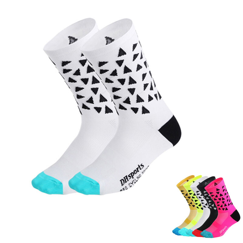 Pro Mens Womens XC Cycling Socks Riding Sports Ankle Socks Bicycle Socks White