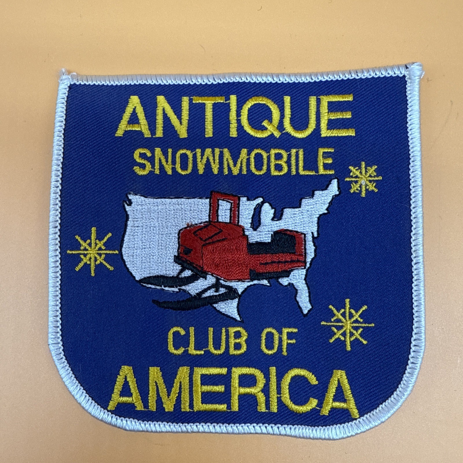 Antique Snowmobile Club of America Patch 4x4 inches new unused Free Shipping @@@