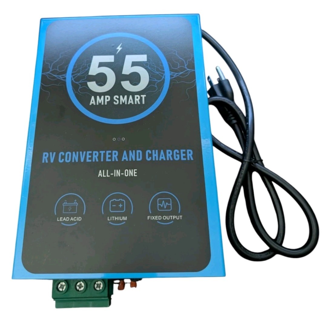 RV Power Converter 55Amp, RV Converter 120V AC to 12V DC