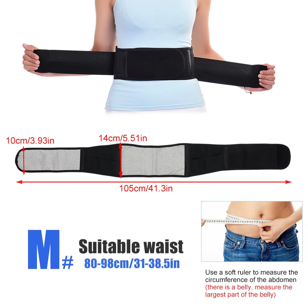 Tourmaline Waist Brace Support Belt Band Self Heating Lower Back Supports Magnet
