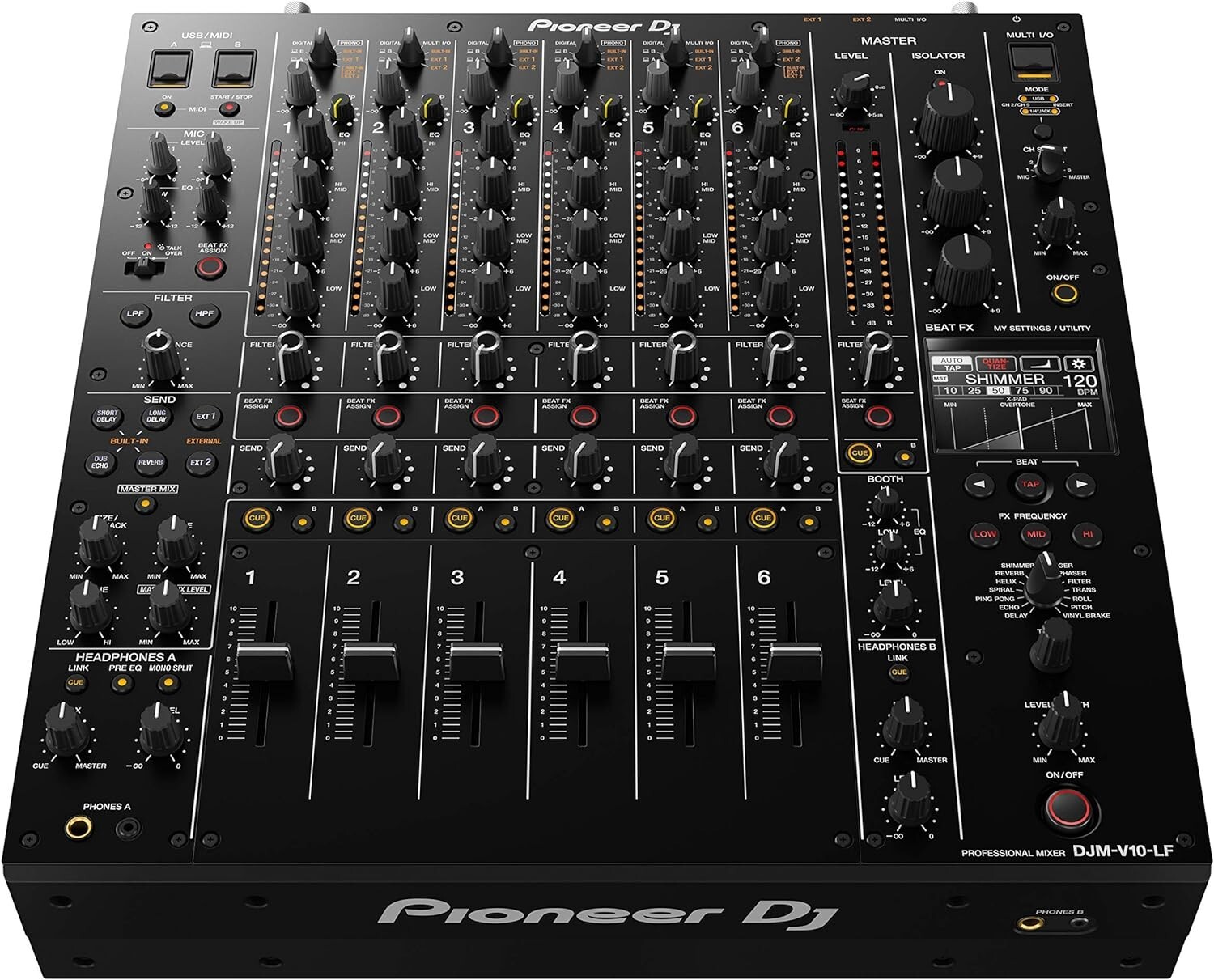 DJM-V10-LF Pioneer DJ 60mm Creative Style 6ch professional DJ Mixer in the Stock