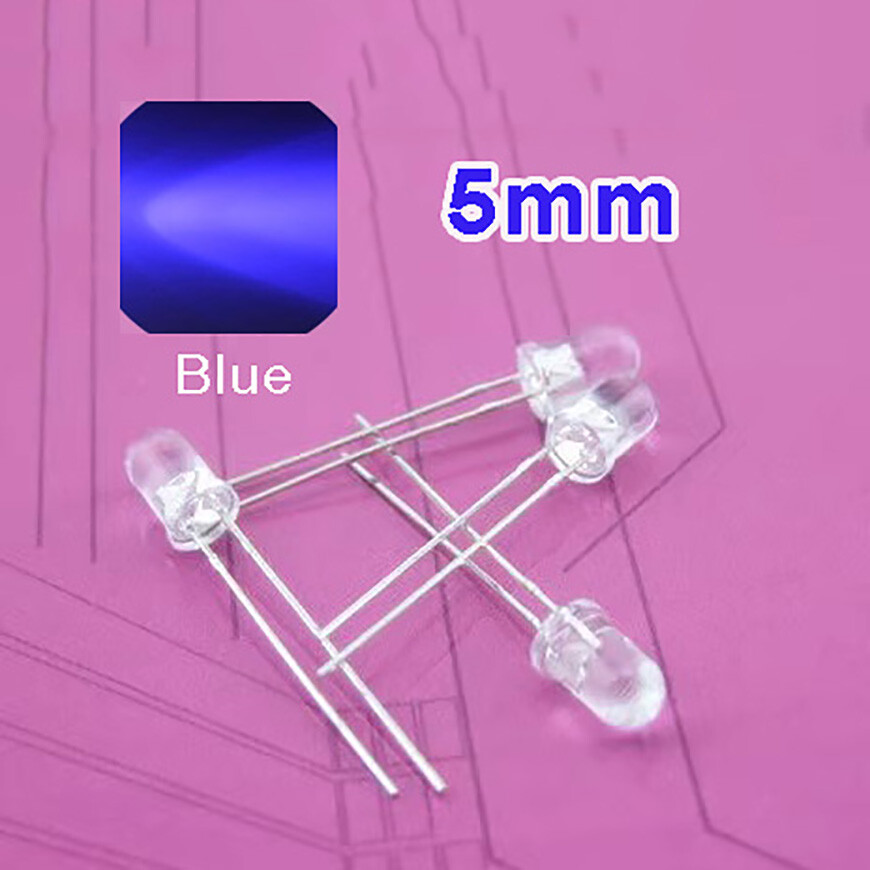 Ultra Bright 5mm Individual LEDS Clear emits Blue Light LED Light Emitting Diode