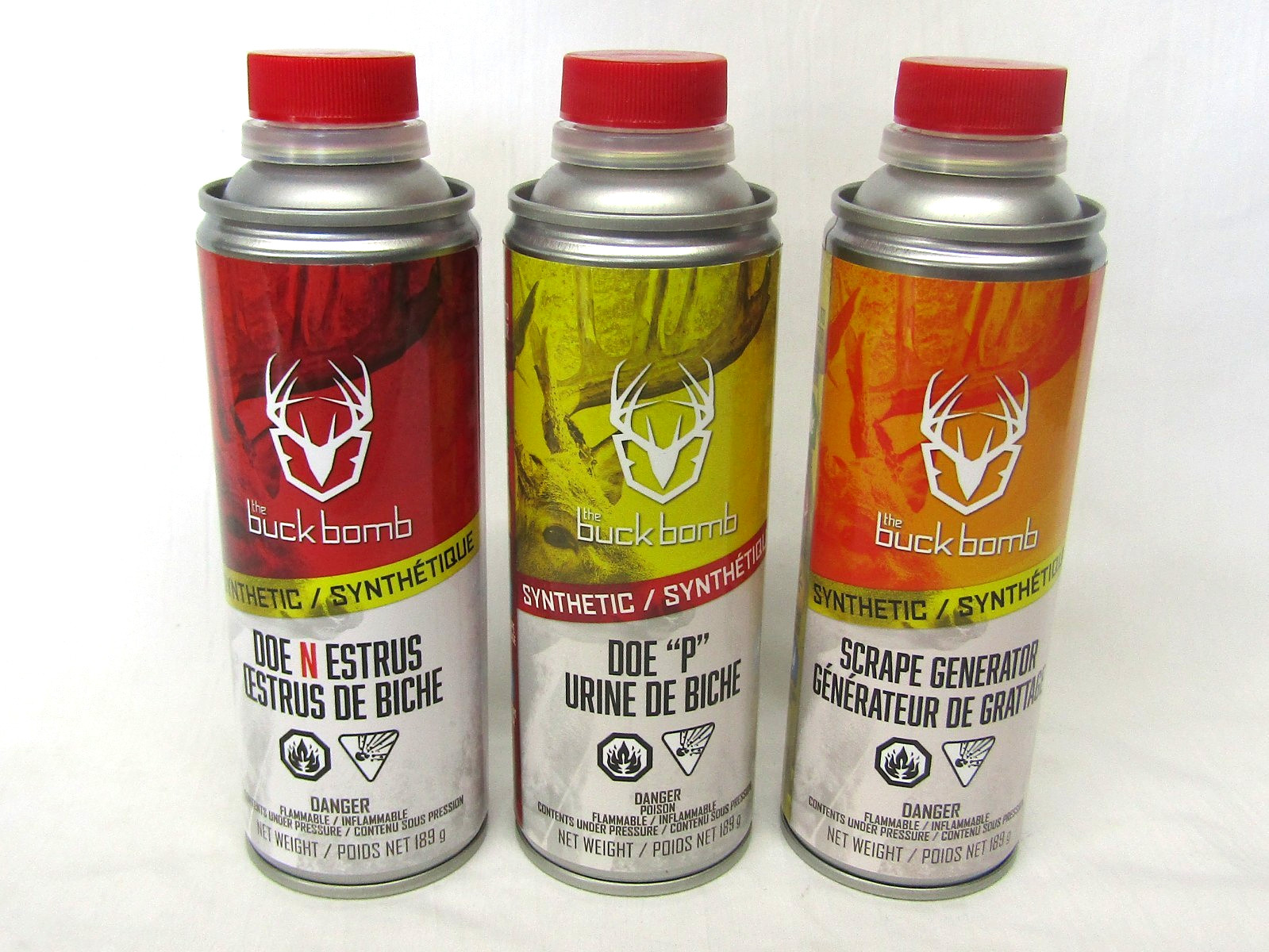 Buck Bomb Synthetic Scent Attractant Hunter's Bundle, 6.65 oz Liquid, 3-Pack