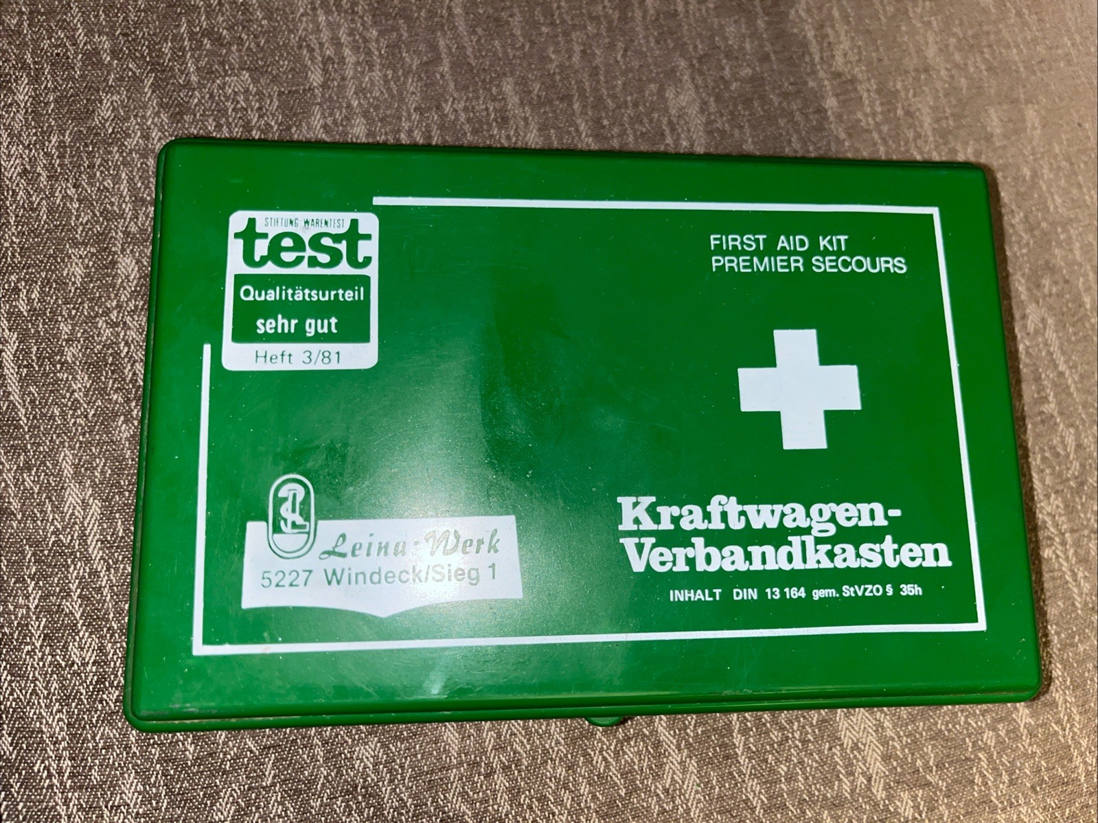 Vintage BMW First Aid Kit (Kraftwagen- Verbandkasten) DIN 13164 New