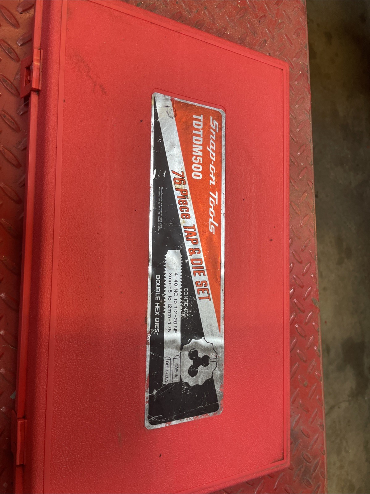 Snap On TDTDM500A 76 Piece Tap & Die Set (Missing 3 Pieces)