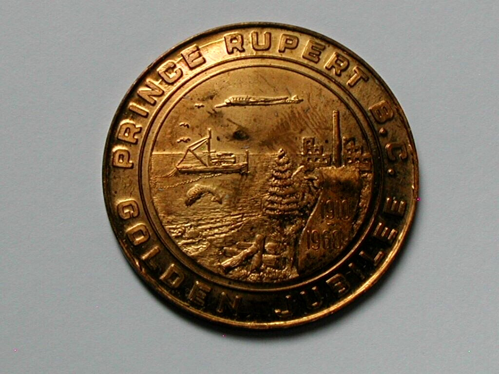 Prince Rupert BC CANADA 1960 Trade DOLLAR Token with Notable Die Crack in Legend