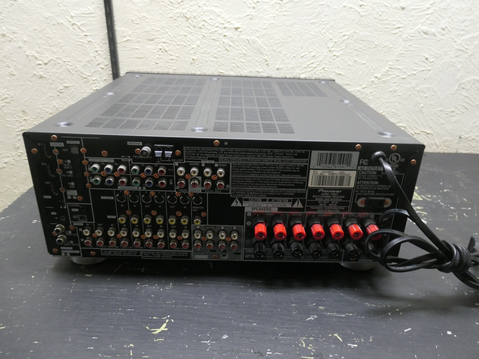 Pioneer VSX-1016TXV 7.1 Channel Surround Sound AV Receiver 1080p HDMI NO REMOTE