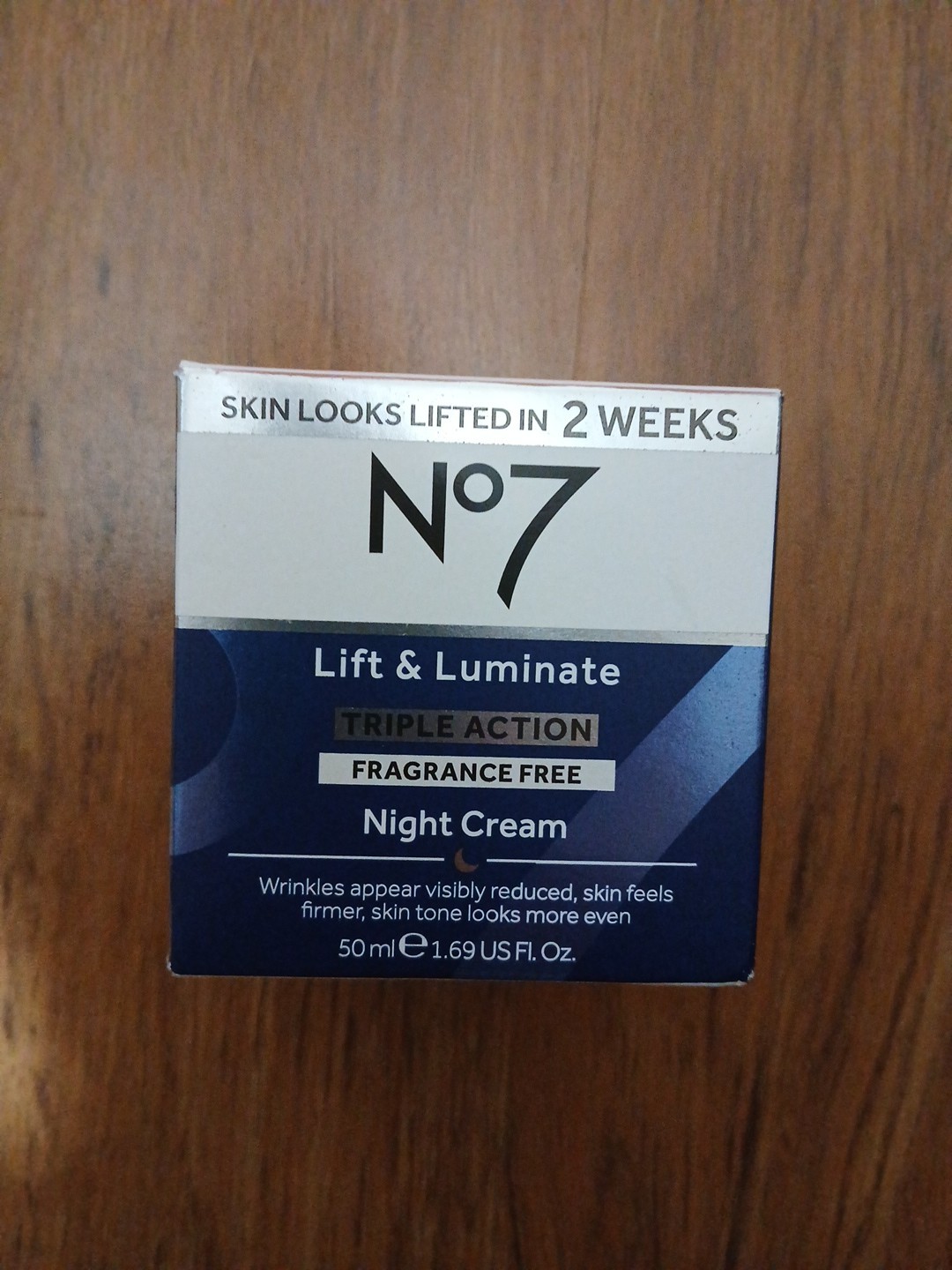 No7 Lift & Luminate Triple Action Night Cream, Fragrance Free (50ml/1.69fl) New