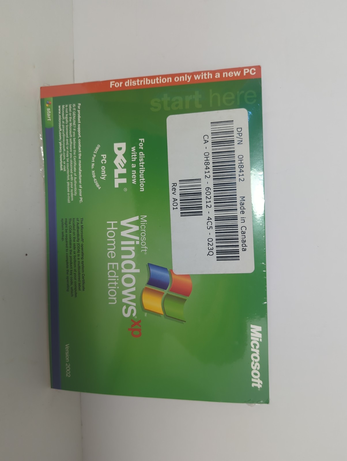 Microsoft Windows XP Home Full Version w/ SP3 OEM Brand New Sealed X08-48123