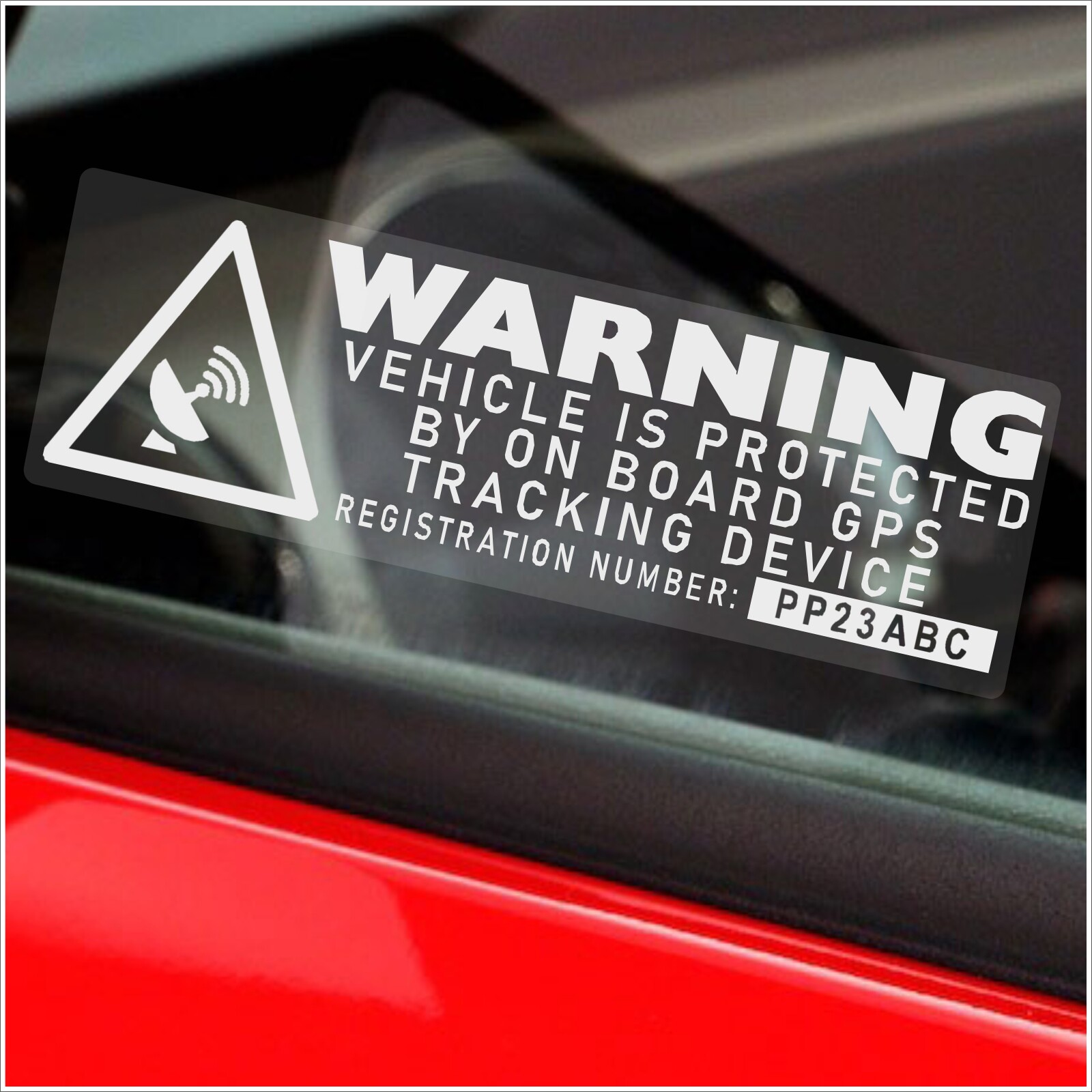 4 x Stickers WARNING On Board GPS Tracking Device Vehicle Signs PERSONALISED