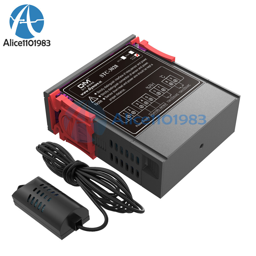 STC-3028 AC110-220V Digital Dual LCD Temperature Humidity Controller Thermostat