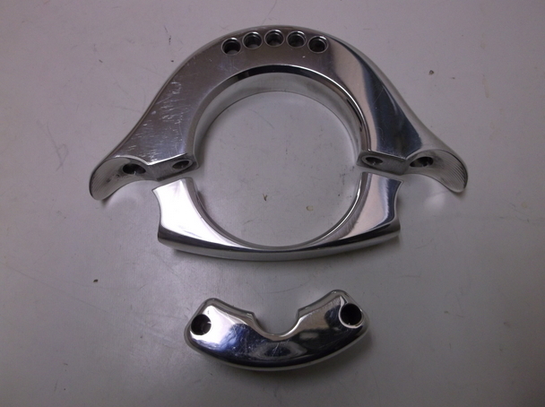 Polished Big Dog #55422P Upper Speedometer Bezel Adaptable to Custom Choppers