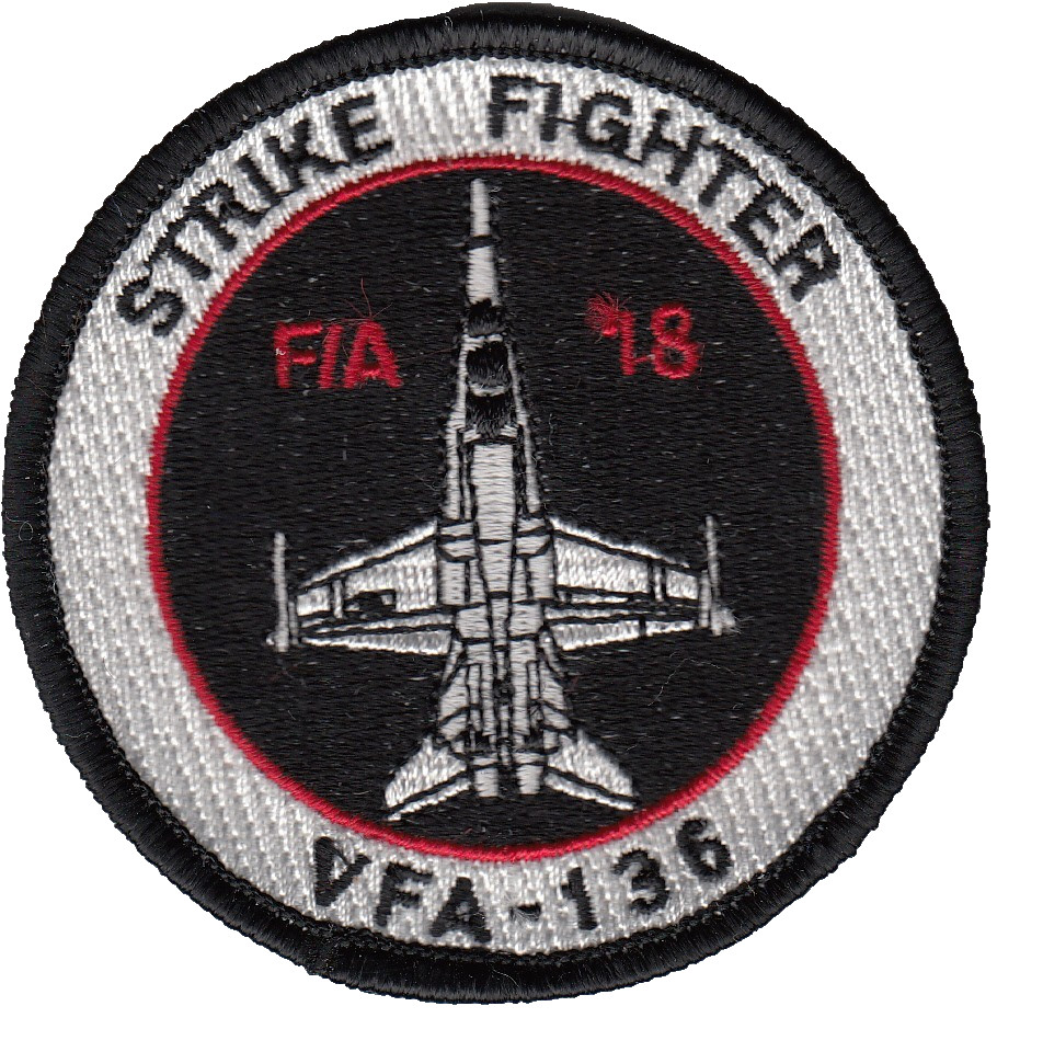 VFA-136 KNIGHTHAWKS F/A-18 BLACK/GREY SHOULDER PATCH