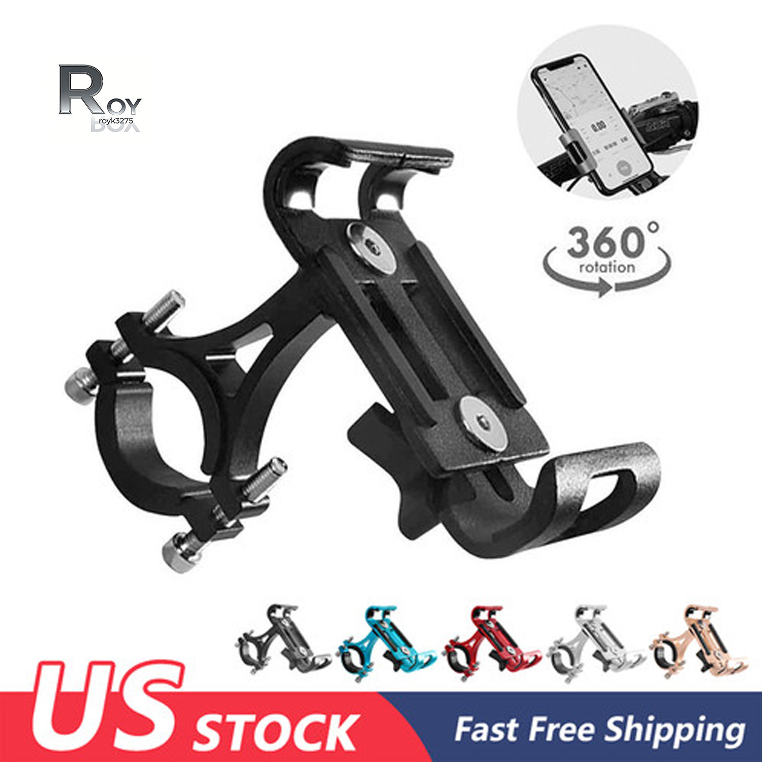 Aluminum Motorcycle Bike Bicycle GPS Cell Phone Holder Handlebar Mount Universal
