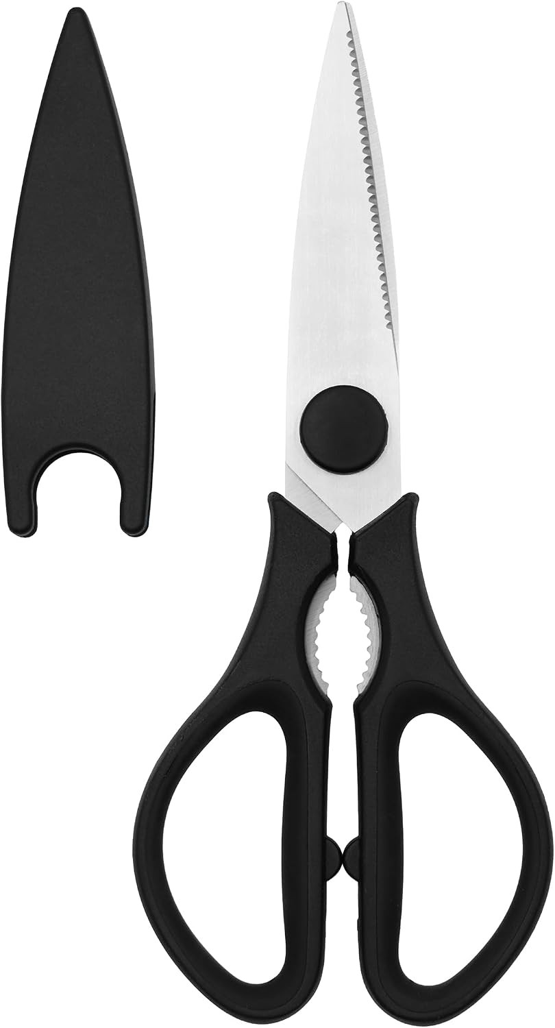 Grip Multi-Purpose Stainless Steel Kitchen Scissors - Non-Slip TPR Grip -