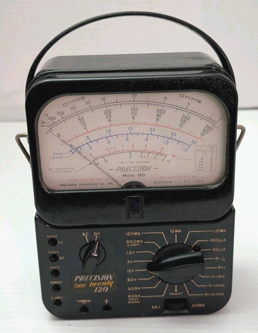 Vintage Precision Model 120 Analog Multimeter