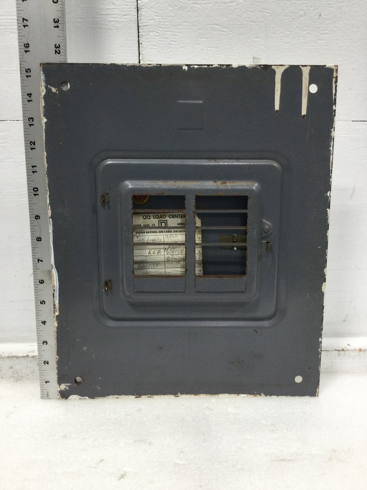 Square D QOC12 12 Space Load Center Cover Only 15 1/2" X 12 3/4" - Cosmetic Flaw