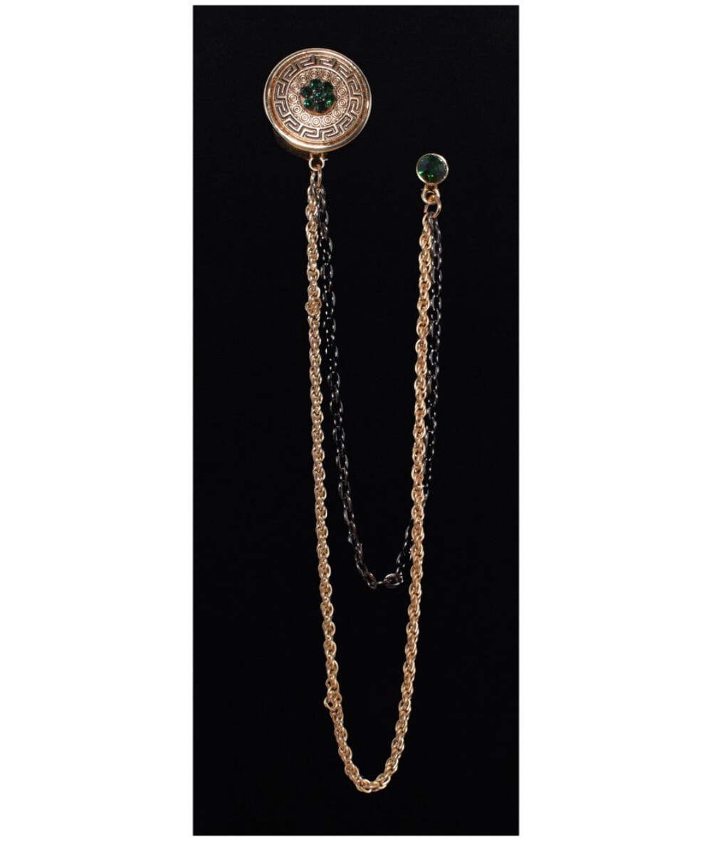 Brand Q MCBL9 -G Medium Chain Brooch Lapels Green