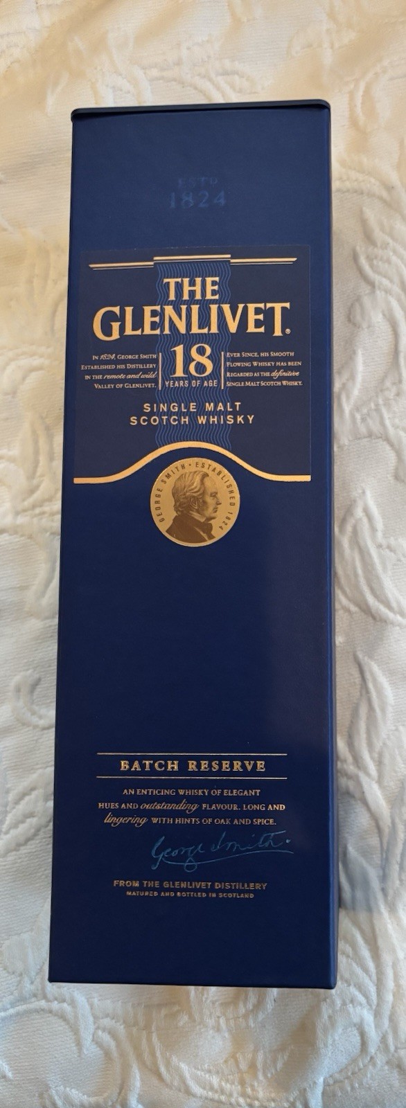 The Glenlivet 18 Year Single Malt Scotch Whisky - Empty bottle with Box 750 ML