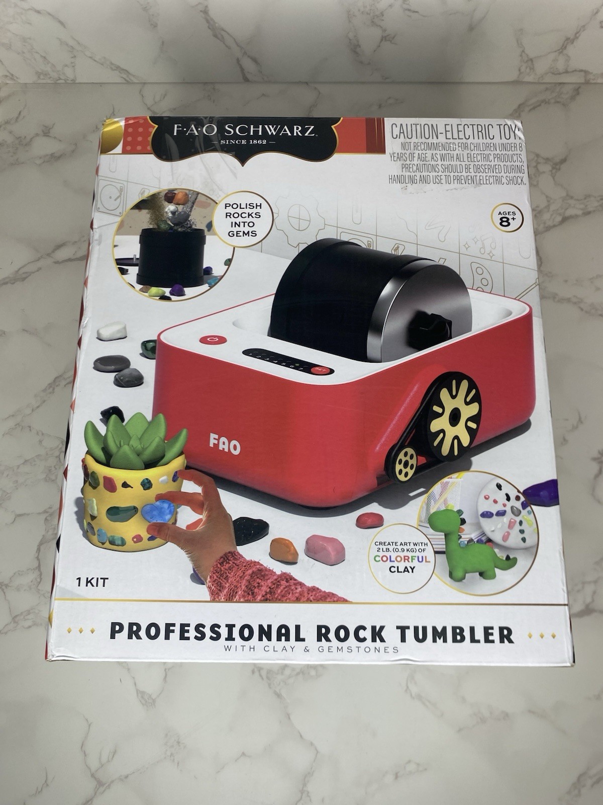 FAO Schwarz Toy Kids' Rock Tumbler with Clay and Gemstones - 22pcs