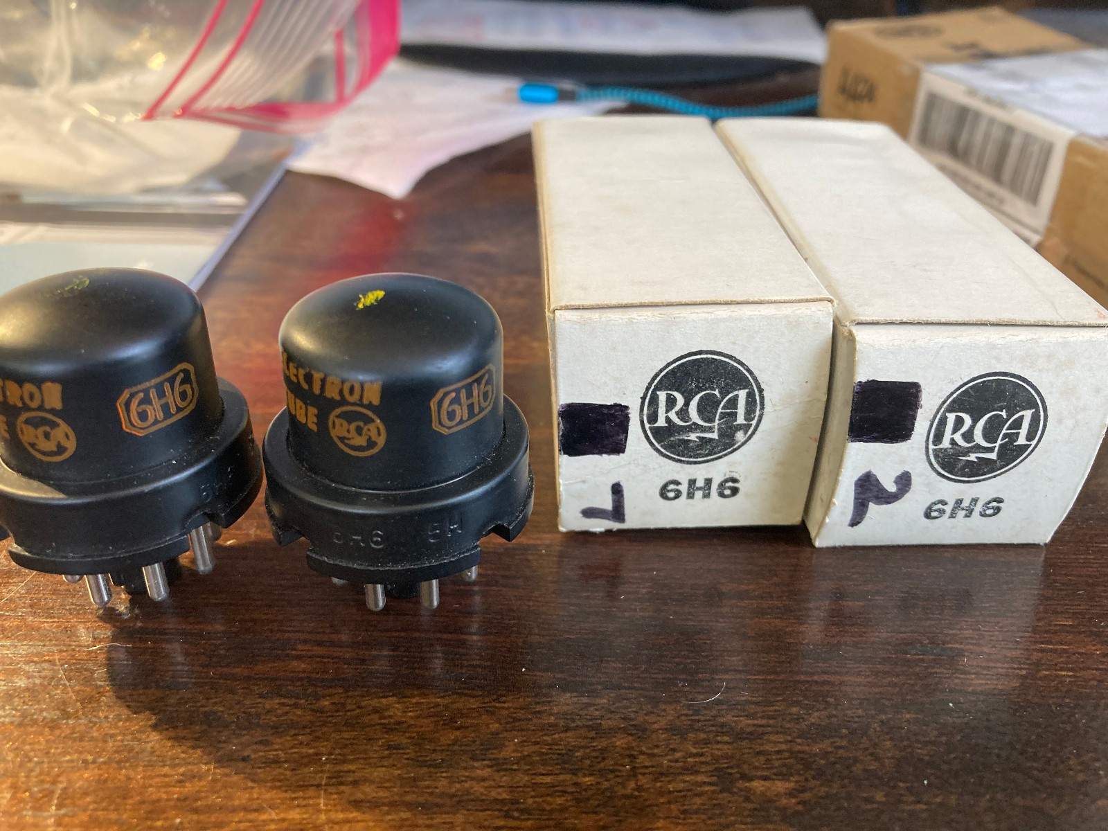 2 NOS RCA 6H6  vacuum tubes TV7=NOS
