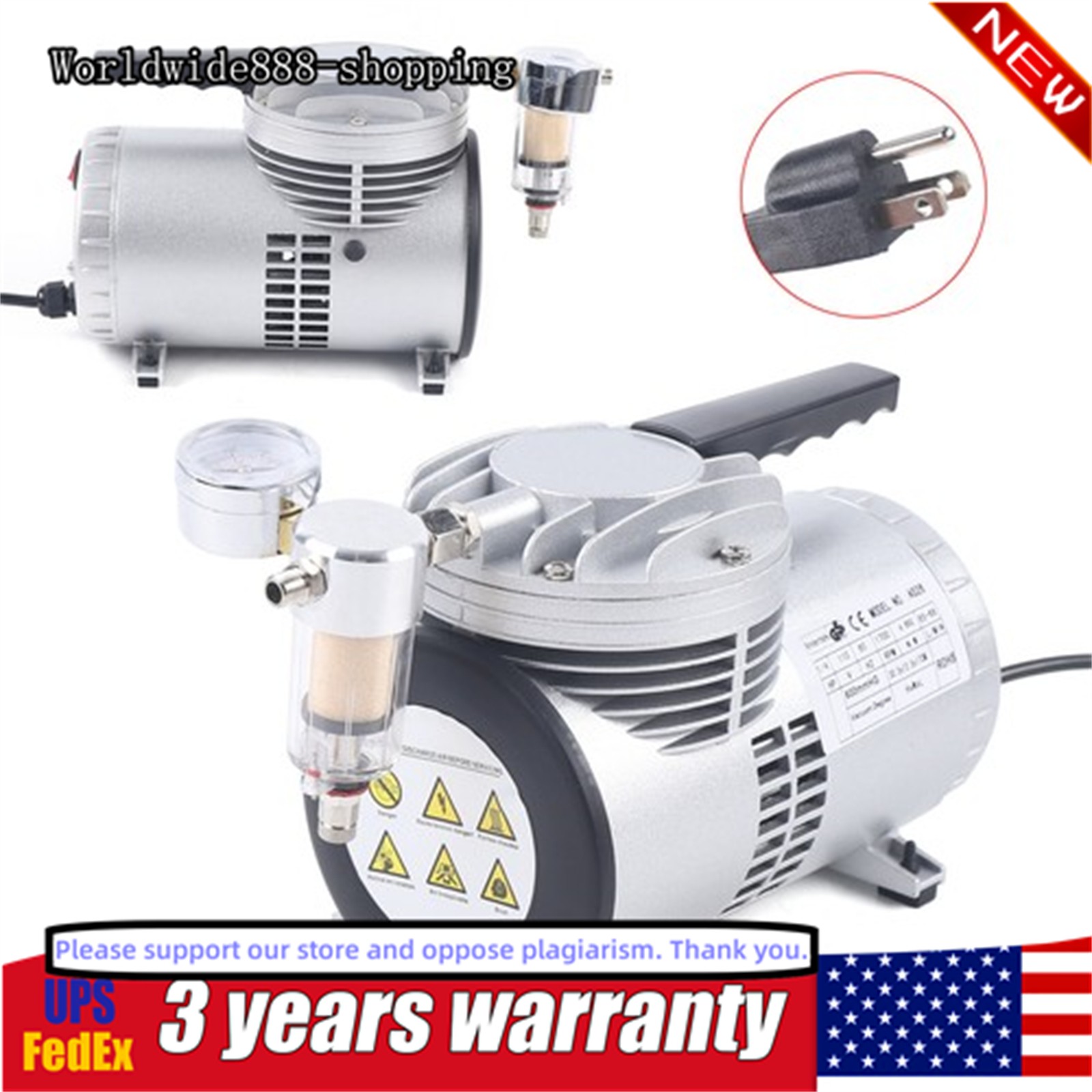 Oilless Diaphragm Vacuum Pump Industrial Small Oil Free Vacuum Suction Pump