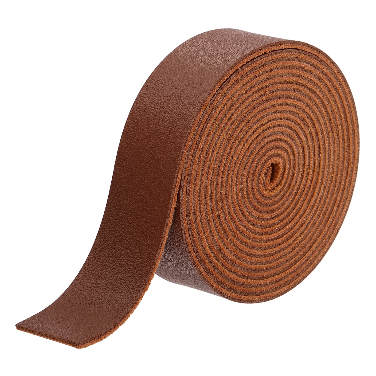 Faux Leather Straps, 1" x 86.6" Leather Strip (2mm Thick, Coffee)