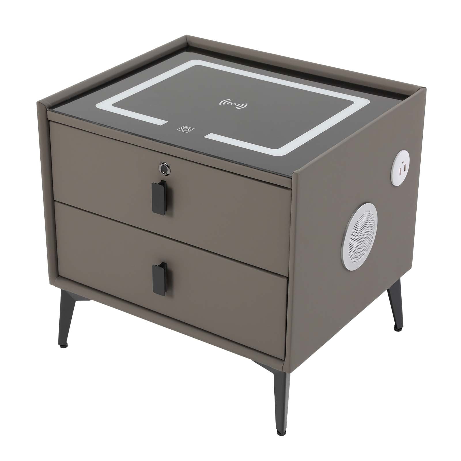 Bluetooth Speaker Smart Bedside Table with Light USB & Wireless Charging