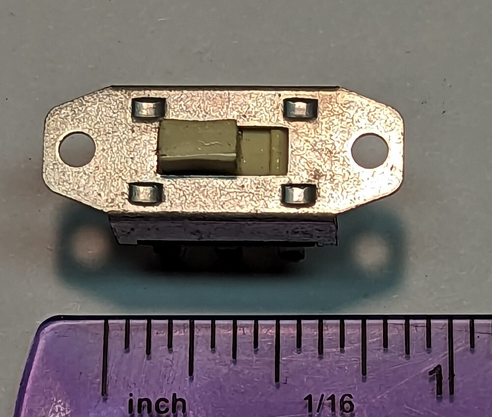 CW Miniature Slide Switch, DPST, Detent, Panel Mount, .5 amp. PHL PA (Each)