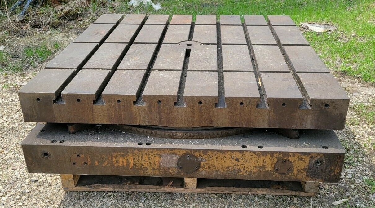 DeVlieg 40" x 40" Rotary Air Lift T-Slot Table | 10-3/4" Height | Indexing