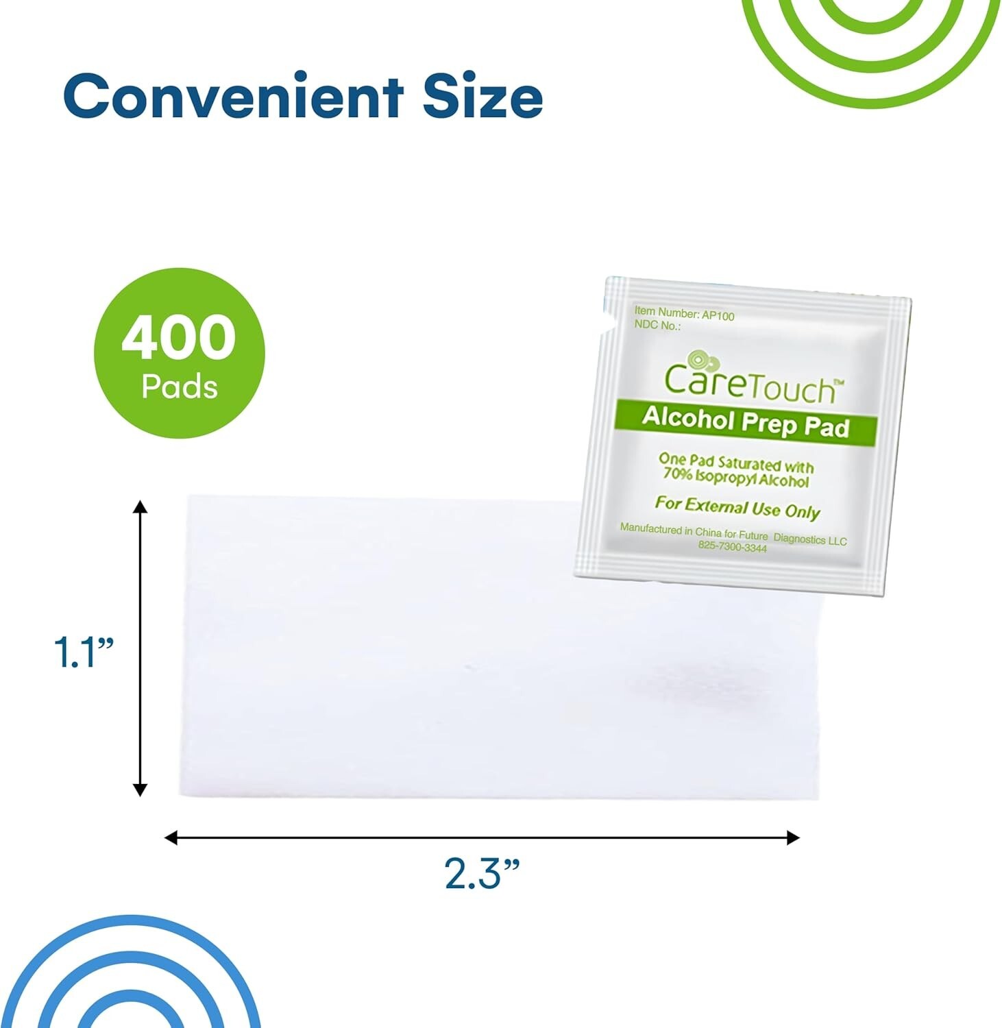 Care Touch 400 Count Sterile Alcohol Prep Pads - Essential First Aid Wipes