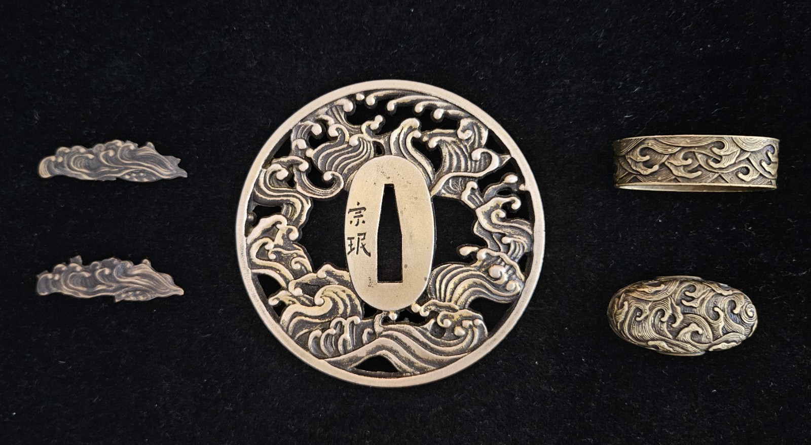 Detailed New Brass Tsuba set For Japanese Katana Sword DIY Fittings