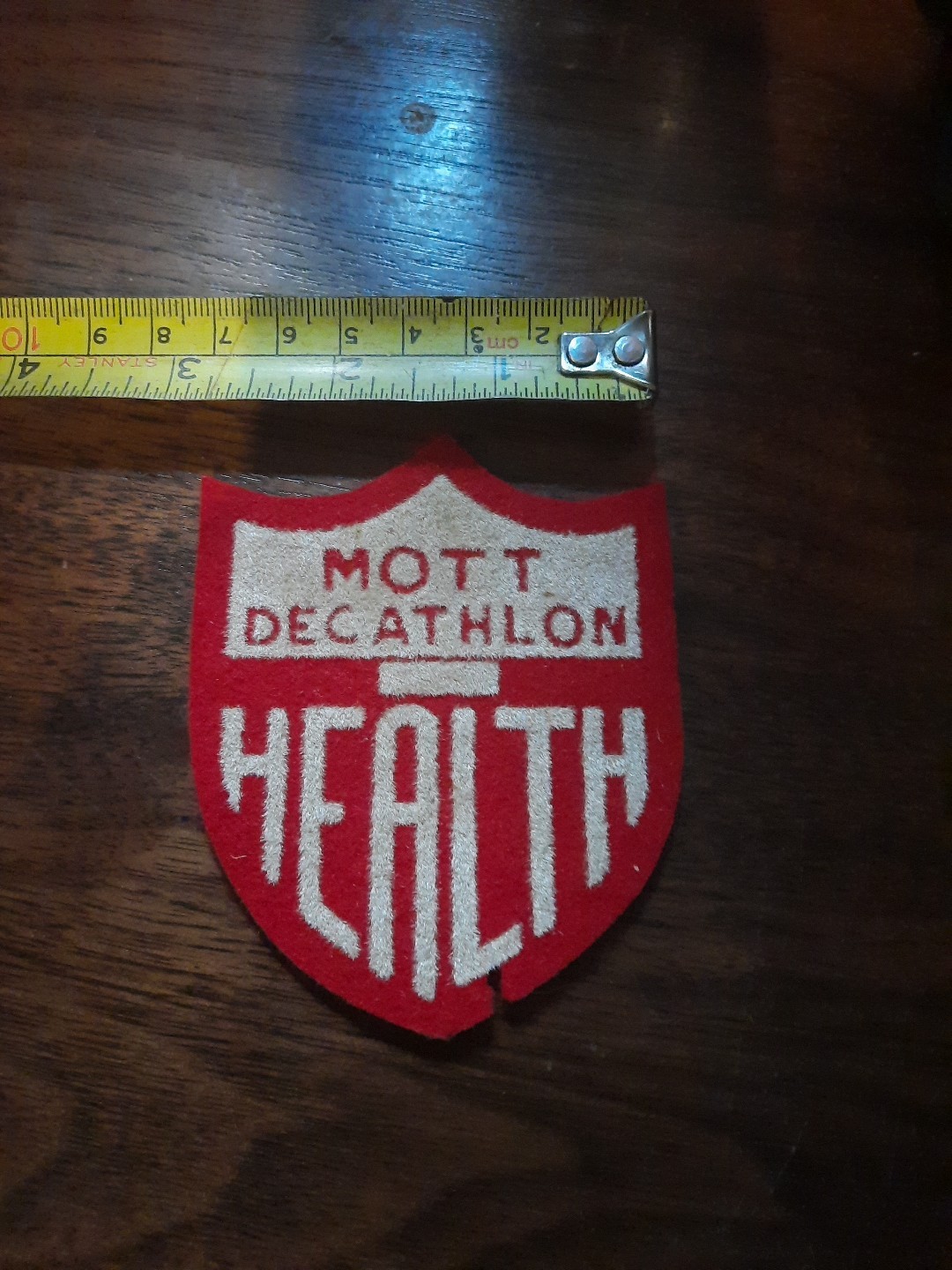 Vtg. WW2 Mott Decathlon Health Home Front Red Patch