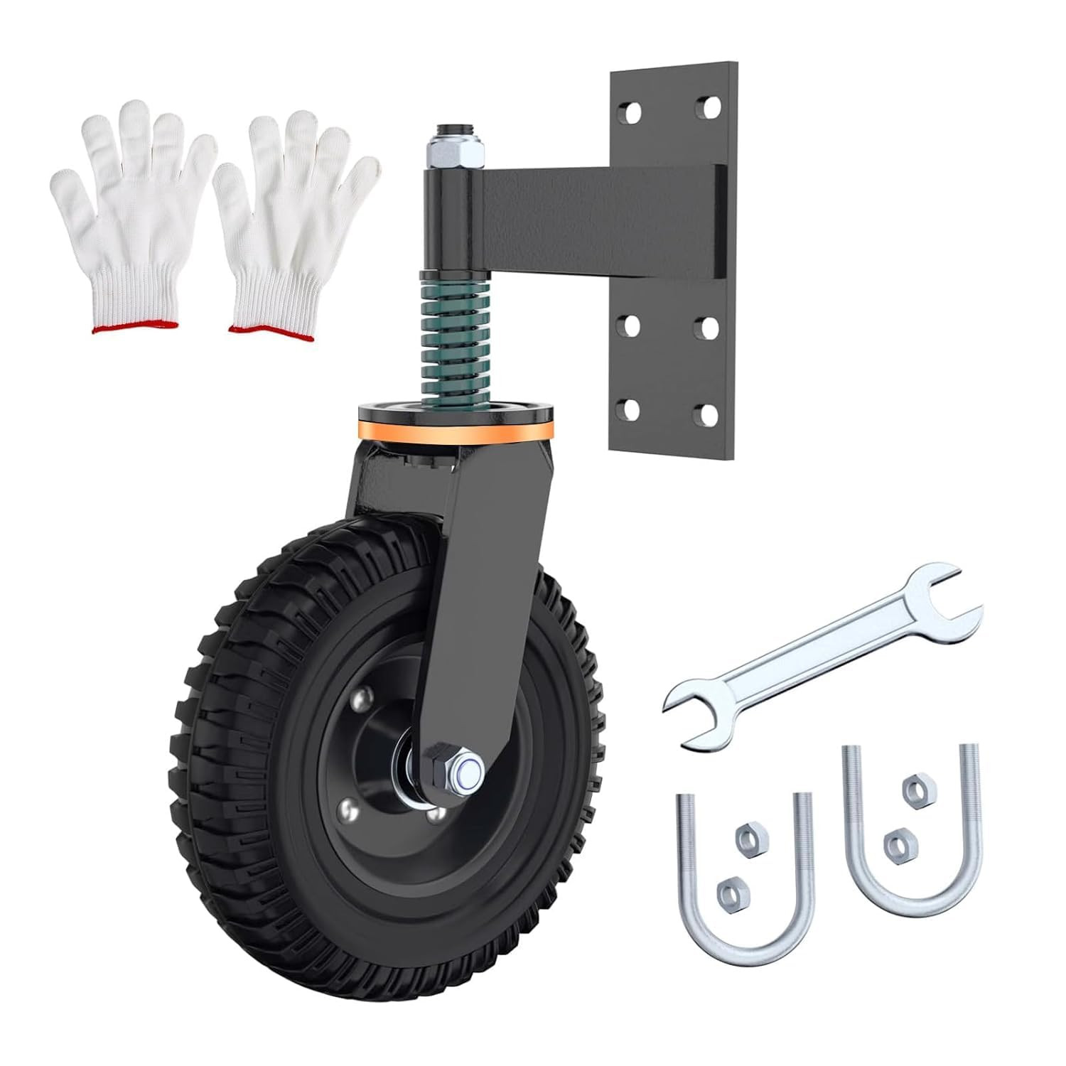 Gate Wheel, 8” Heavy Duty Fence Gate Wheel, Made of Fine Iron Solid Rubber, Maxi