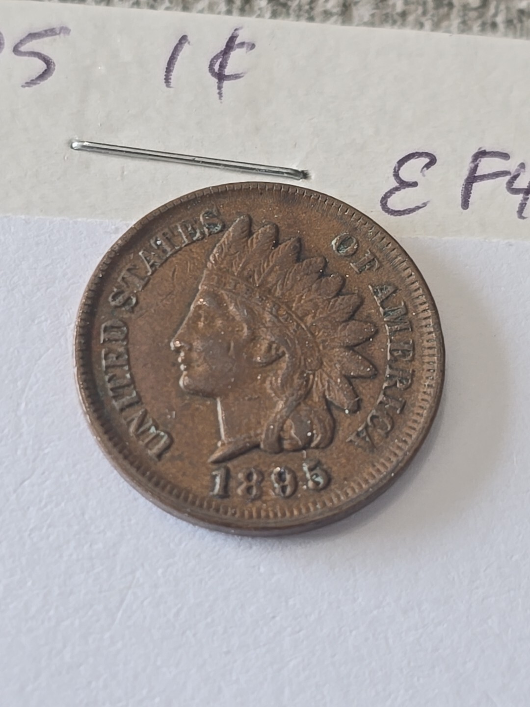 1895 Indian Head Penny Cent EF+