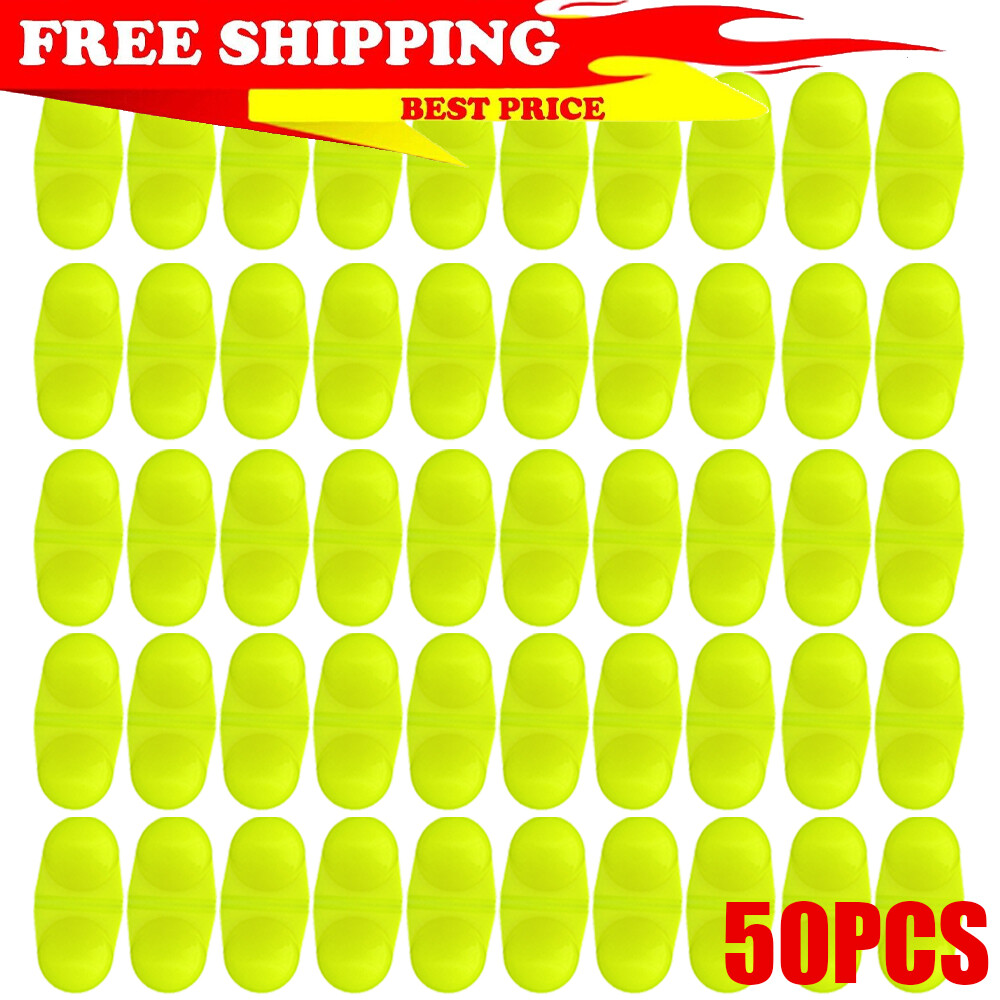 50PC Fishing Inline Rattles Catfish Double Rattle Beads For Stripers Bass Yellow