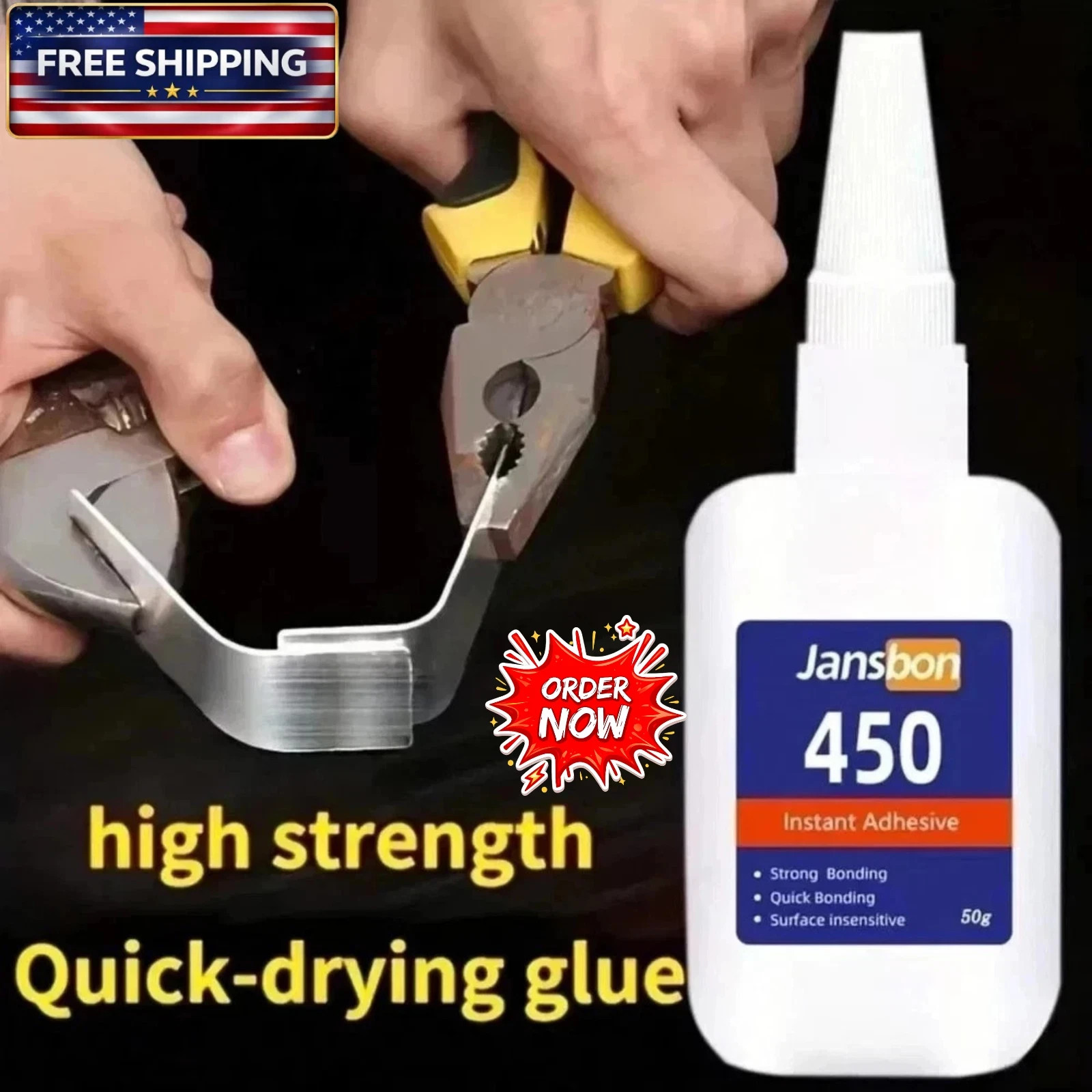 5Sec Super Glue Strong Instant Adhesive Quick Dry For Shoes Glass Metal Wood