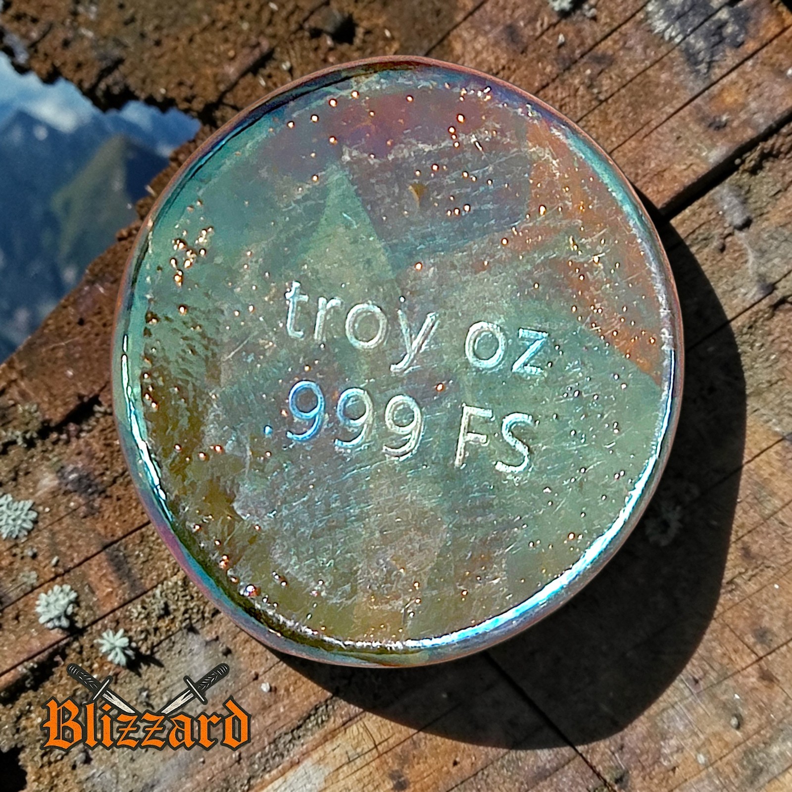 Bunker Bullion - 1 ozt .999 Fine Silver - Italian Marble Camouflage Toned Round