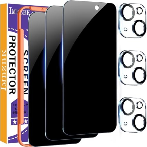 3 Pack Privacy Screen Protector for iPhone 15 Plus Tempered 15 Plus 6.7 inch