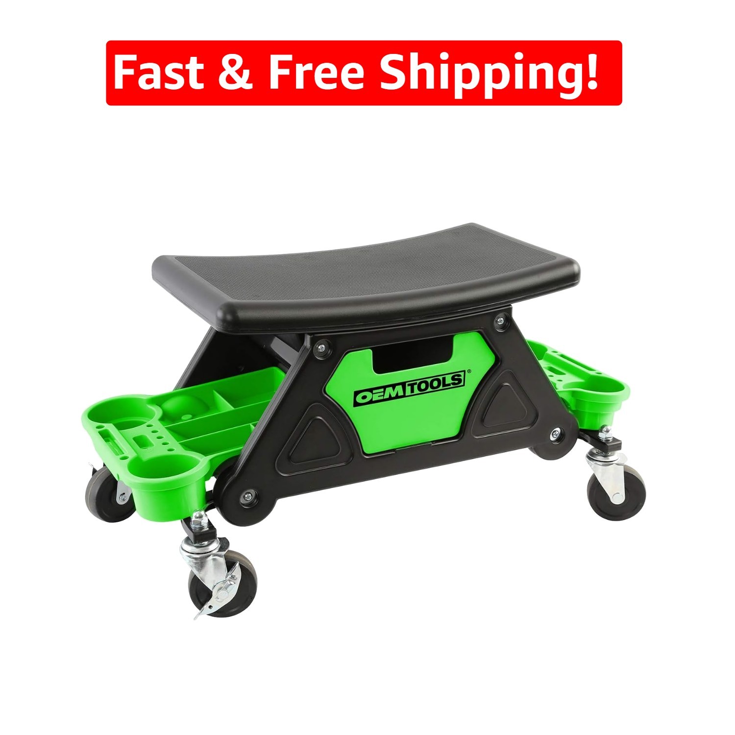 Efficient Garage Rolling Stool with Multiple Storage Options - 300 LB Capacity