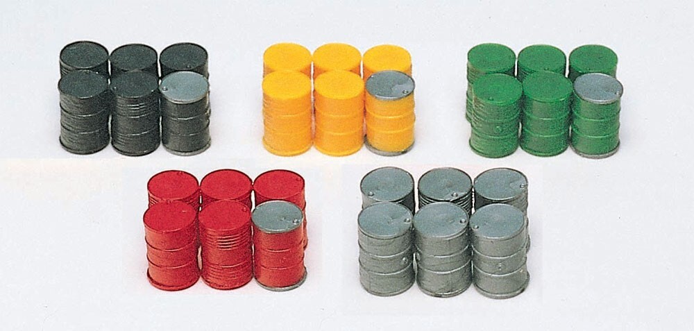 HO Preiser 17101  THIRTY (30) UNPAINTED " METAL " DRUMS KIT (Ships from Chicago)