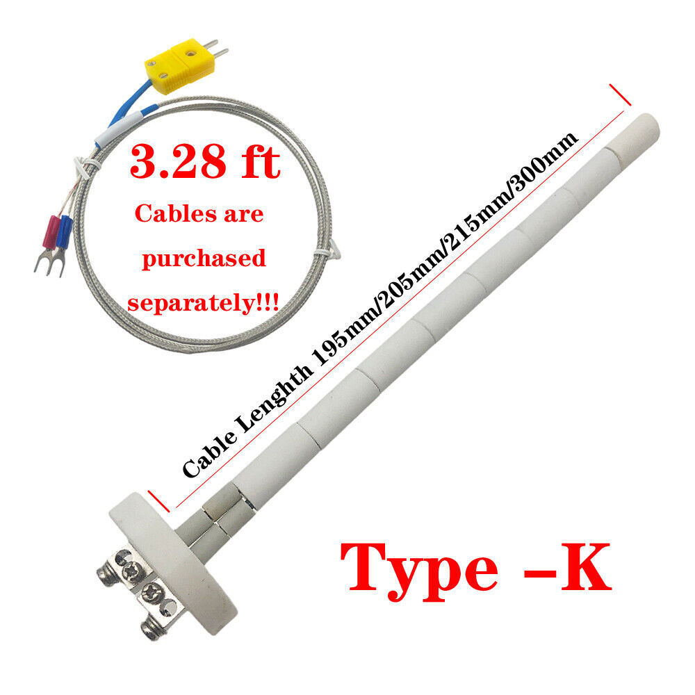 NEW High Temperature Thermocouple CoreType K 2372°F   Ceramic Kiln Probe