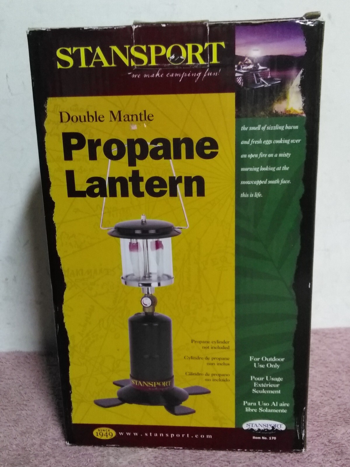 "BRAND NEW" Stansport Double Mantle Propane Lantern ~ Model 170