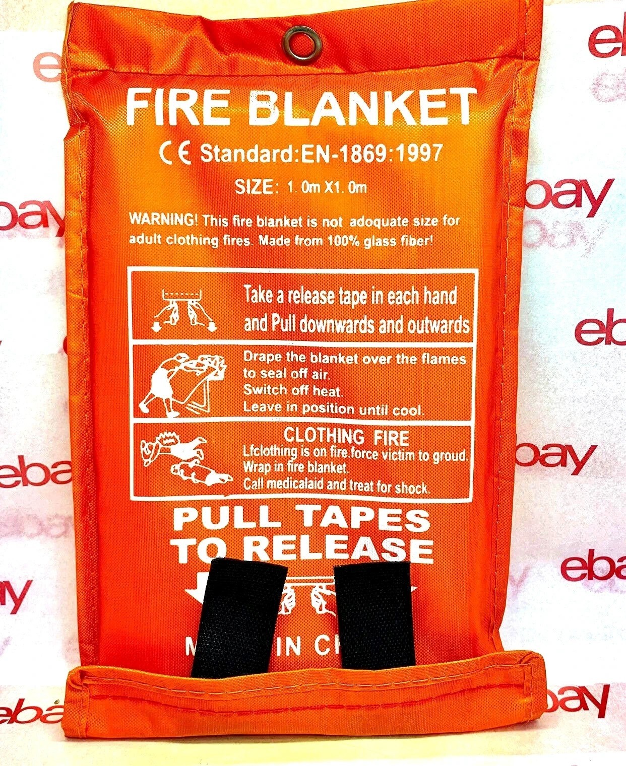 FIRE BLANKET Fiberglass Hero Emergency Home Retardant Prepared 39''x39'',1mx1m