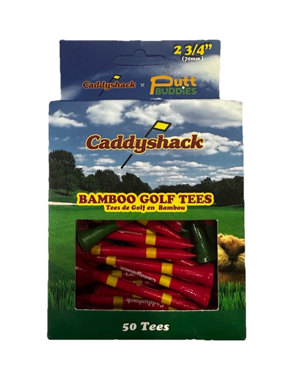 Caddyshack X Putt Buddies Bamboo Golf Tees 50 Tees 2 3/4 (70 mm) Bushwood Red