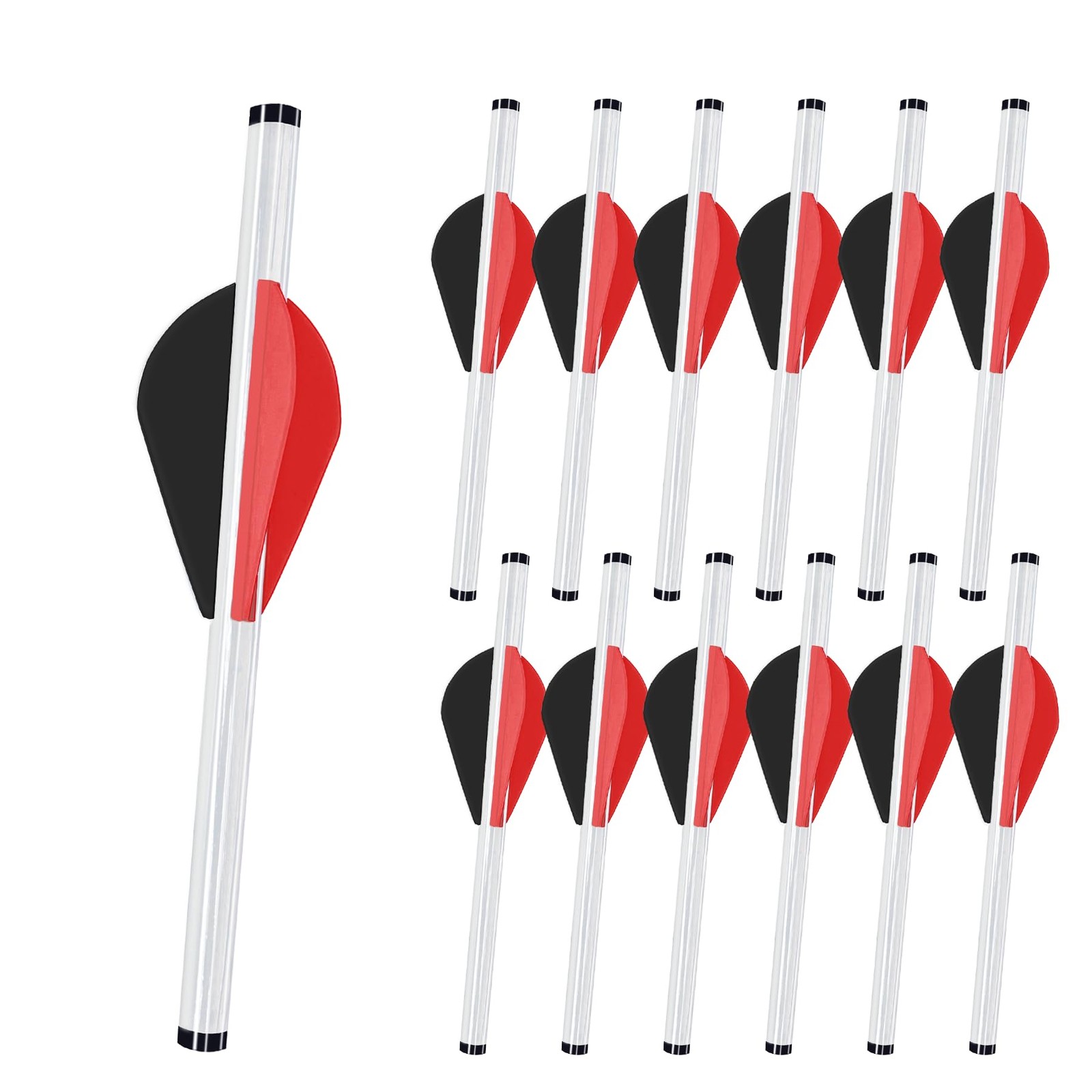 12-Pack Shrink Fletch with 2 Inch Vanes, Stretch Arrow Wraps Universal Fit for A