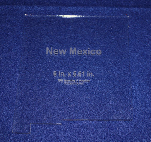 State of New Mexico  6"x 5.61""   1/4" Quilt Template- Acrylic - Long Arm/ Sew