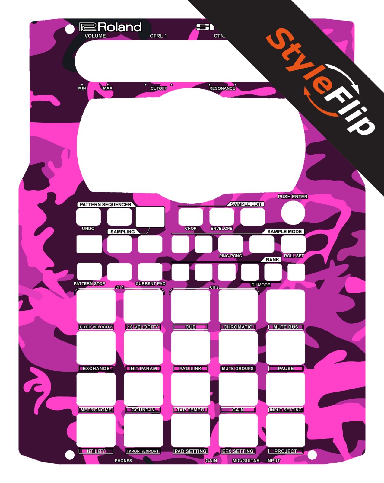 Roland SP-404 MKII Skins | Pink Camo | Protective Decal | StyleFlip Skins
