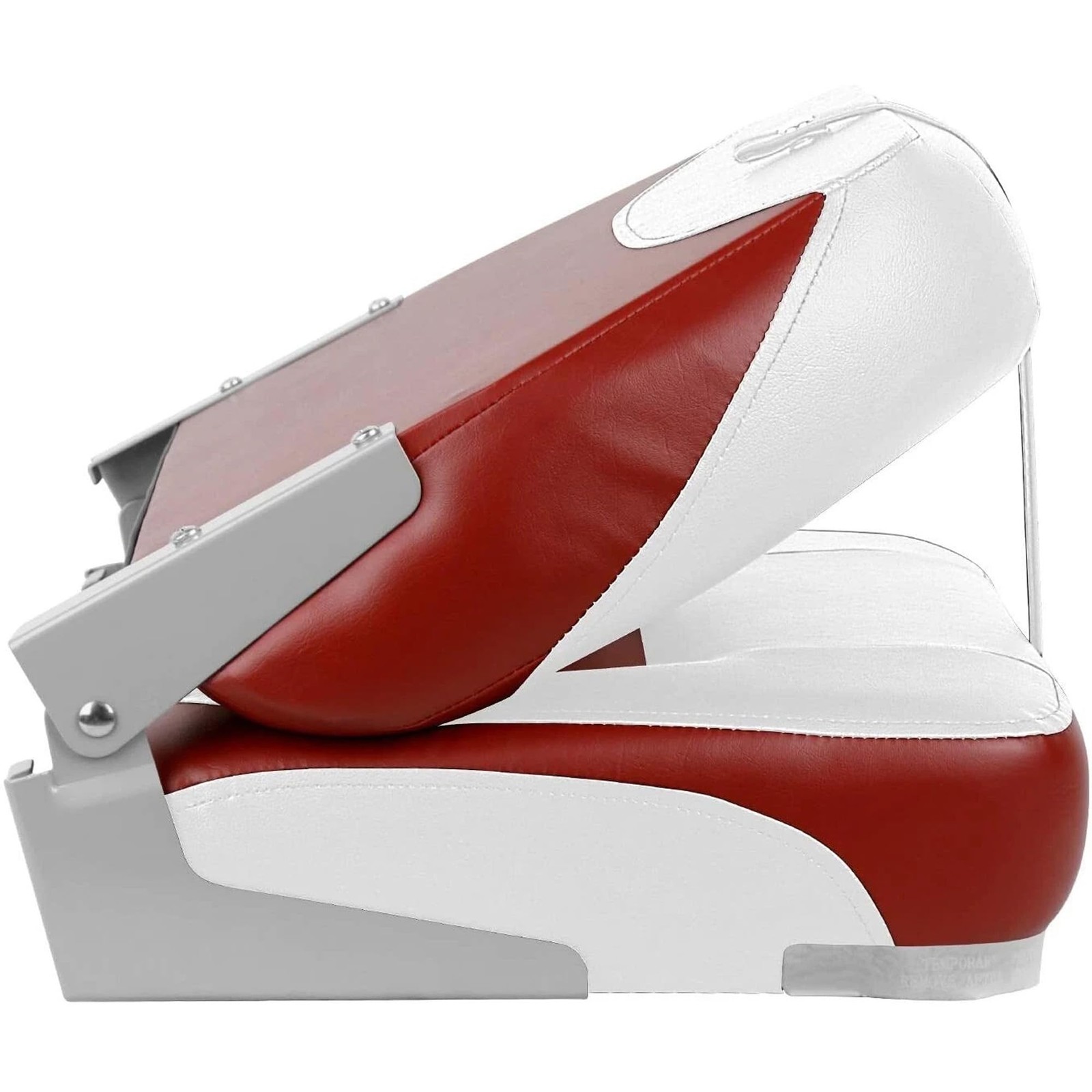 ERGOSEAT Two Tone Low Back Folding Boat Seat,White/Red1